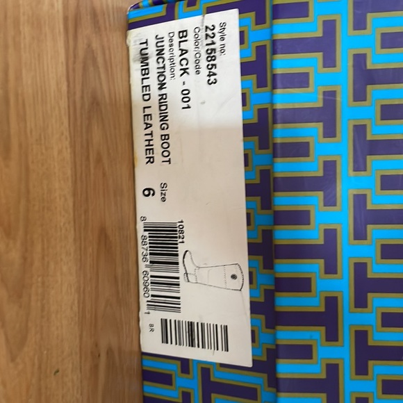 AUTHENTIC TORY BURCH JUNCTION RIDING BOOT IN PEBBLED BLACK LEATHER - Picture 6 of 6